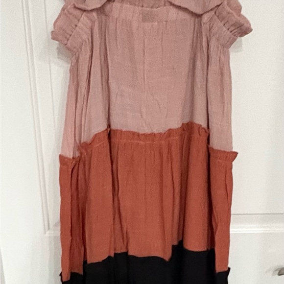 Blu Pepper Red and Black Tiered Maxi Dress - Picture 2 of 4